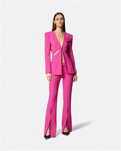 versace velvet tailor pants|versace pink label pants.